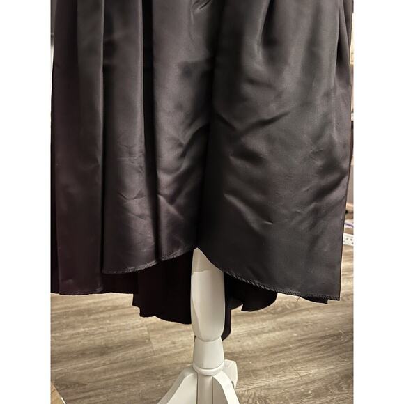 Vintage Gunne Sax Prom Dress Black Strapless Sequin Size 4 Bow High Low Gown - Picture 11 of 12